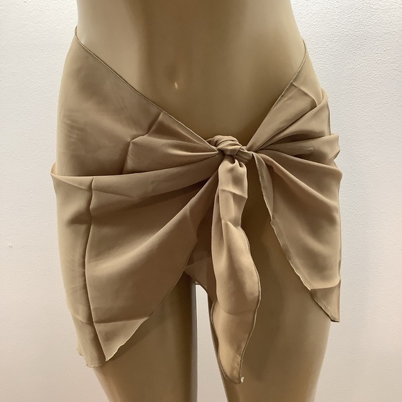 Zuliana Blue and Tan Tie - Two Sarong Bundle. Made In USA. - Picture 2 of 7